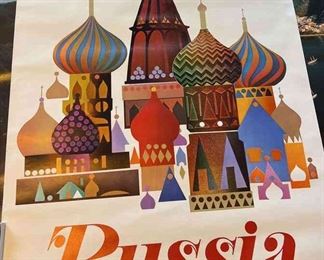 Russia Pan American World Airways Lithograph
