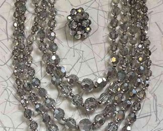 Vintage Aurora Borealis MultiStrand Necklace