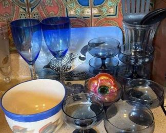 Vintage Blue on White Tile Other Blue Kitchen Ware