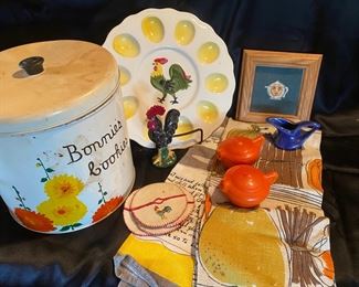 Vintage Cookie Cutters, Vera Kitchen Towels,rooster Motif Items More