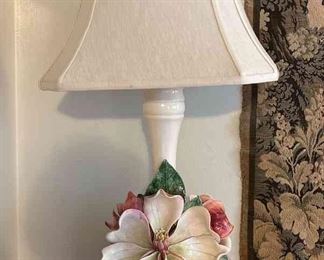 Vintage Floral Porcelain Lamps