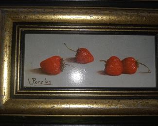 Dutch Realism artist 
Leo Pores tiny painting 
Oil ..On board 
