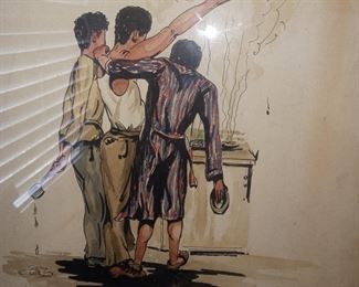 Water color 
American Folk art 1944