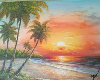 Big fun bright paintiing  signed