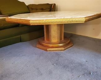 Marble-top coffee table. Approx 4'