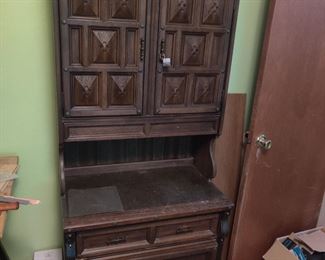 TOOLS IN THIS BACK BEDROOM...Chest with bookcase