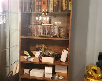 Glass-doors on top of this 7' tall bookcase