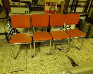 Retro chrome dining chairs