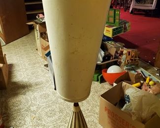 This MCM lamp shade is original - base is ceramic 