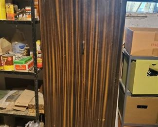 Vintage metal cabinet in the basement