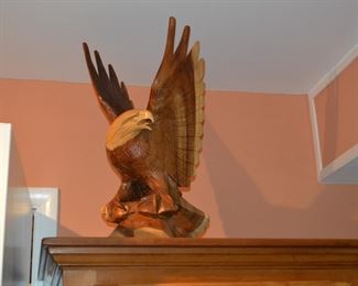 Hand Carved Wood Eagle 