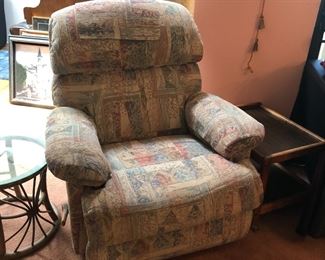 set of 2 patterned rocking recliners