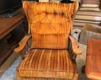 Vintage velvet rocking chair