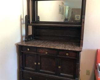large Spanish style hutch with stone top