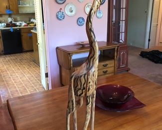 Carved wood giraffe