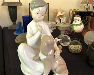 Lladro figurine (#4522, Boy with Dog)