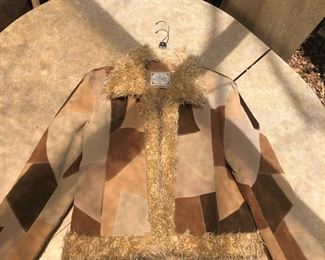 Patchwork leather jacket