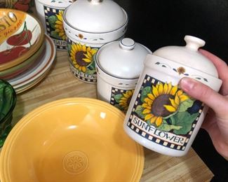 Matching sunflower canisters