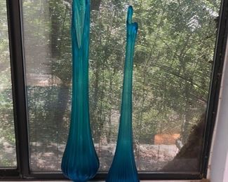 Matching vintage teardrop vases