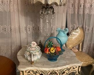 Nice old table with lamp 