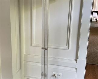 Vintage Lucite Floor Lamp With Brass Accents. Measures 62" H. Photo 2 of 5.