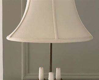 Brass 3-Candle "Bouillotte" Table Lamp - 2 Available. Each Measures 23" H. Photo 1 of 3.