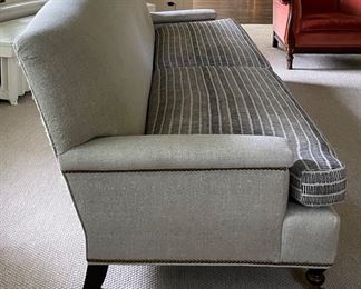 Contrasting Upholstery Down-Cushion Filled Sofa. Measures 85" W x 38" D. Photo 3 of 3.