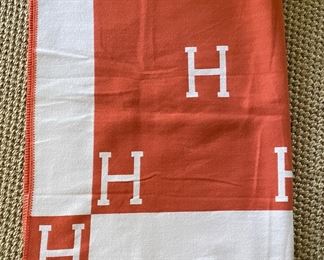Hermes "H" Style Cashmere Throw.