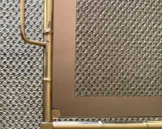 Vintage Faux Bamboo Brass & Glass Tray. Measures 23" W x 14" D. Photo 2 of 2.