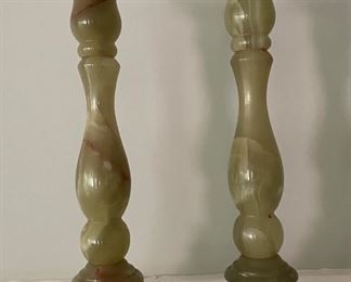 Pair of Verde Onice Candleholders.