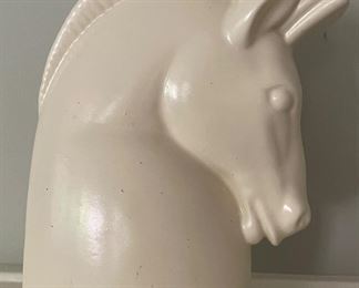 Glazed Ceramic Horse Head Vase. Photo 1 of 3.