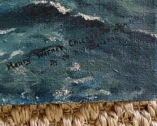 Vintage Clipper Oil Painting Signed By Artist. Measures 16" x 20". Photo 2 of 2.