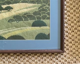 Framed Landscape Needlepoint. Measures 16" x 13." Photo 2 of 2.