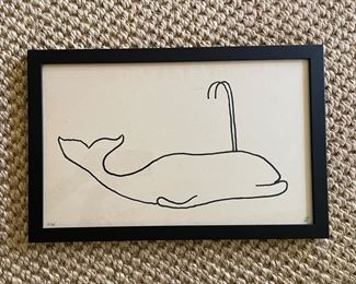 Whale. Signed and Numbered Lithograph. Measures 9.75" x 15.75."