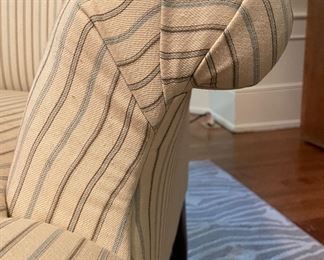 Lee Industries French Ticking Upholstered Club Chair - 4 Available. Each Measures 34” W x 32” H. Photo 2 of 4.