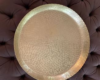 Brass Tray. Measures 20" D. Photo 1 of 2.