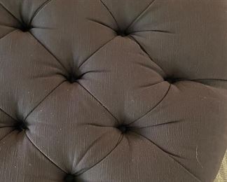 Brown Tufted Upholstered Ottoman. Measures 40" D x 18" H. Photo 2 of 3.