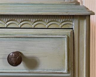 Painted Vintage Commode. Measures 52" W x 24" D x 38" H. Photo 2 of 6.