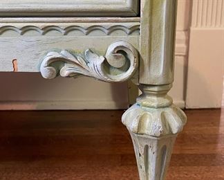 Painted Vintage Commode. Measures 52" W x 24" D x 38" H. Photo 4 of 6.