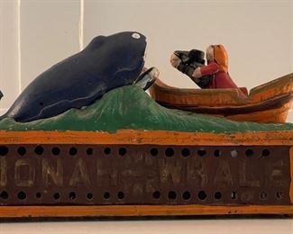 Jonah & The Whale Vintage Cast Metal Bank. Photo 1 of 3.