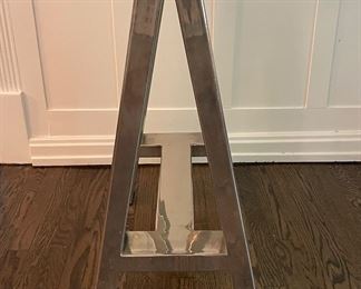 Glass Top Desk with Crome "Saw Horse" Legs. Measures 72" W x 36" D x 31" H. Photo 2 of 4.