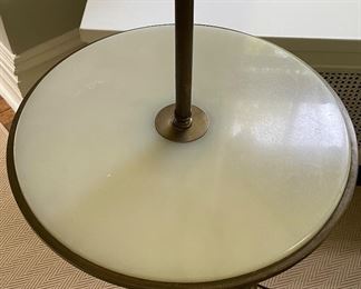 Faux Bamboo Bronzed Metal Tray Table Lamp. Measures 60" H. Photo 3 of 3.