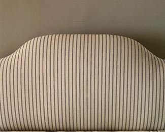 French Ticking Upholstered Headboard - Full Size.