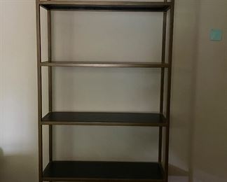 Crate & Barrel Metal 5-Shelf Bookcase. Measures 32" W x 12" D x 76" H.