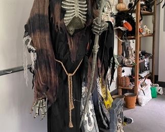 Life-Size Talking Halloween Decor: The Grim Reaper.