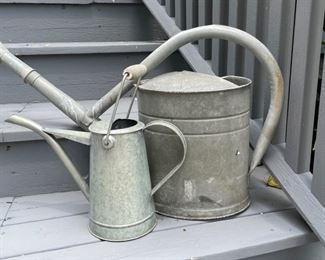 Vintage Galvanized Steel Watering Cans.