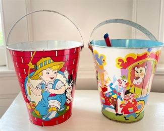 Vintage Metal Sand Pails / Buckets.