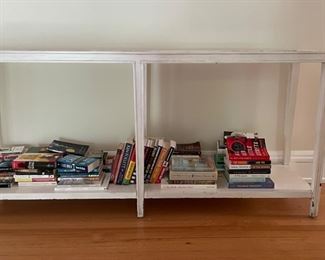 Smoky Mirrored Top White-Washed Console with Shelf. Measures 71" W x 18" D x 32.5" H. Photo 1 of 4.