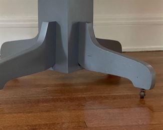 Grey Pedestal Dining / Game / Occasional Table. Measures 45" D x 30" H with 26" Clearance. Photo 3 of 3.
