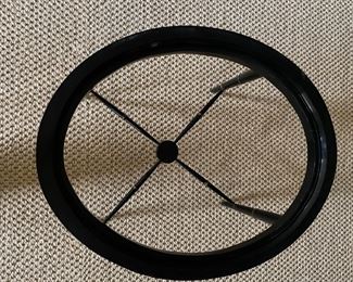 Antique Paper Mache Occasional Table with Ebonized Faux Bamboo Frame. Measures 30" x 24" x 21" H. Photo 4 of 4.